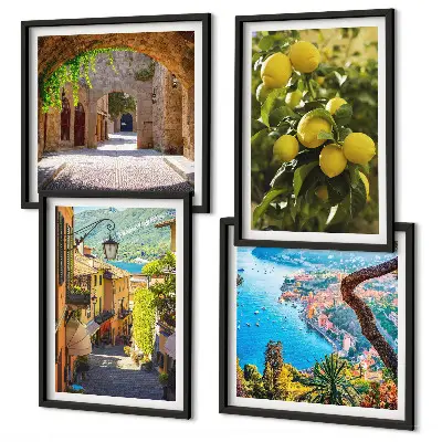 Multi-piece wall decor set seaside streets with a sea of lemons