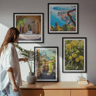 Multi-piece wall decor set Seaside streets, sea of ​​lemons