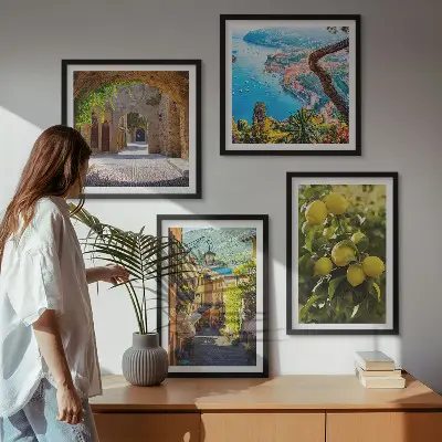 Multi-piece wall decor set seaside streets with a sea of lemons