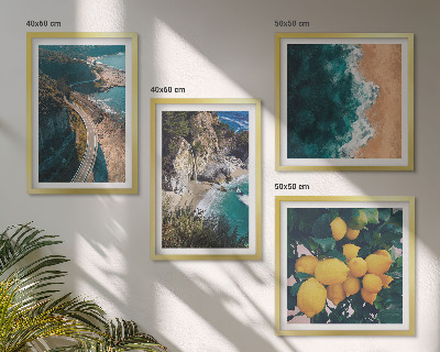 Wall art set Sea beach lemons mountains