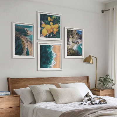 Wall art set Sea beach lemons mountains