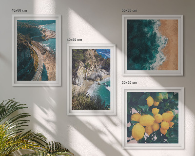 Wall art set Sea beach lemons mountains