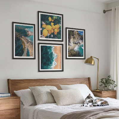 Wall art set Sea beach lemons mountains