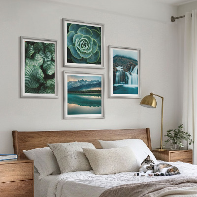 Multi-piece wall decor set Close-ups of succulent plants leaves