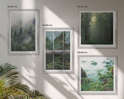 Wall art set Forest fog river greenhouse plants
