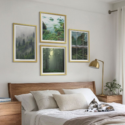 Wall art set Forest fog river greenhouse plants
