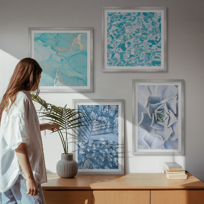 Multi-piece wall decor set Winter Forest Blue Flower
