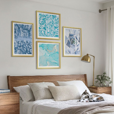 Multi-piece wall decor set Winter Forest Blue Flower
