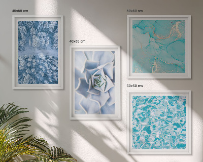 Multi-piece wall decor set Winter Forest Blue Flower