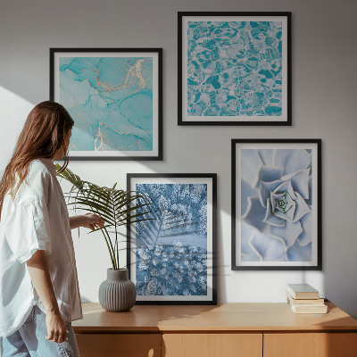 Multi-piece wall decor set Winter Forest Blue Flower