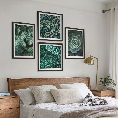 Multi-piece wall decor set Green leaves of stylish succulents