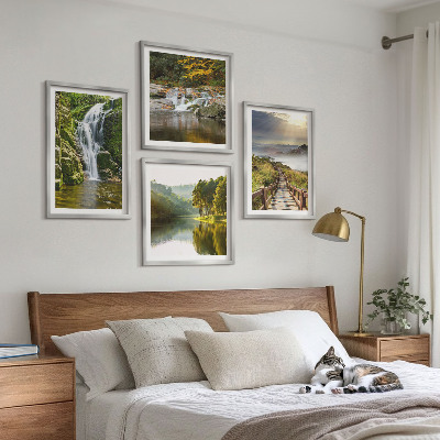 Wall art set Waterfalls mountains clouds autumn