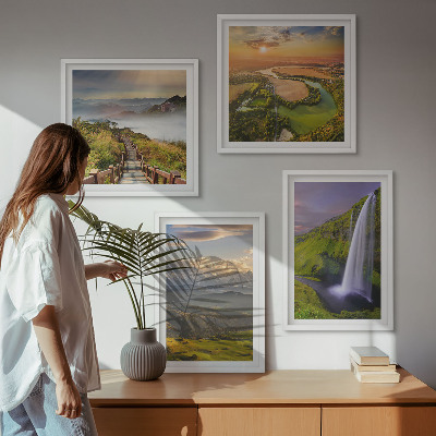 Multi-piece wall decor set Views of mountains, rivers, waterfalls
