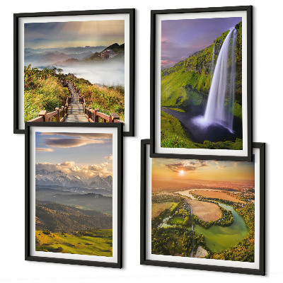 Multi-piece wall decor set Views of mountains, rivers, waterfalls