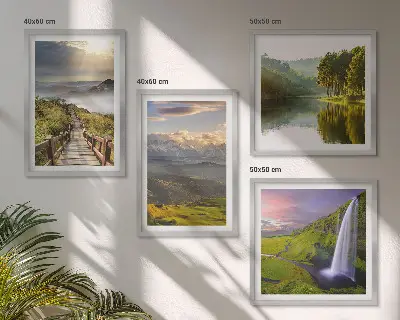 Mountain landscape waterfall wall art set of 4 pieces
