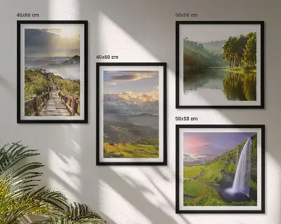 Mountain landscape waterfall wall art set of 4 pieces