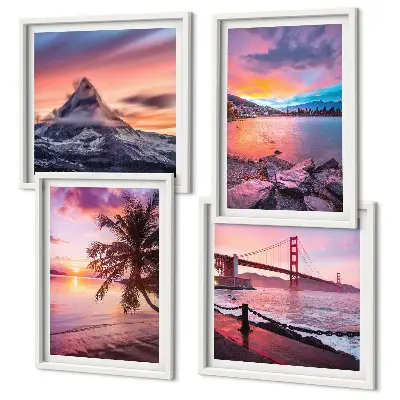 Sunsets bridge landscape wall art set of 4 pieces