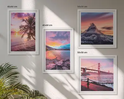 Sunsets bridge landscape wall art set of 4 pieces