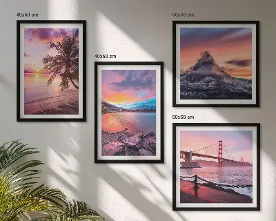 Sunsets bridge landscape wall art set of 4 pieces