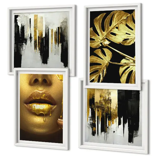 Abstract leaf wall art set multi-piece decorative painting