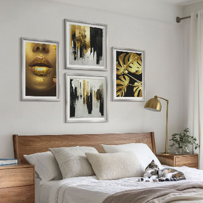 Multi-piece wall decor set Abstract leaf painting