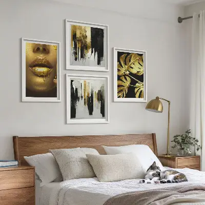 Abstract leaf wall art set multi-piece decorative painting