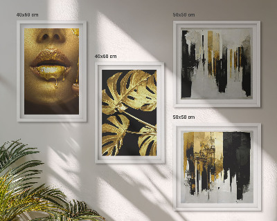 Multi-piece wall decor set Abstract leaf painting