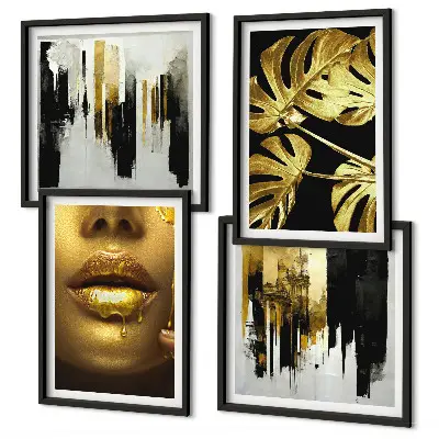 Abstract leaf wall art set multi-piece decorative painting