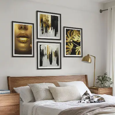 Abstract leaf wall art set multi-piece decorative painting
