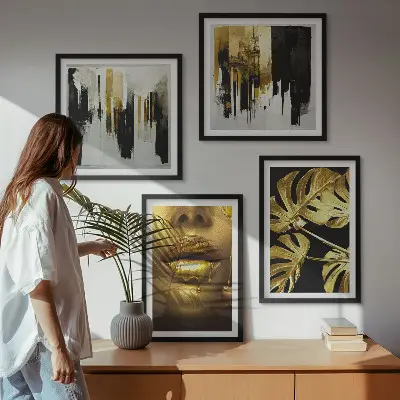 Abstract leaf wall art set multi-piece decorative painting