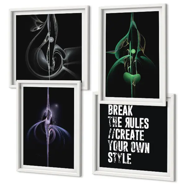 Multi-piece wall decor set Abstract black patterns
