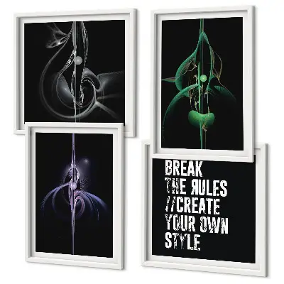 Multi-piece wall decor set Abstract black patterns