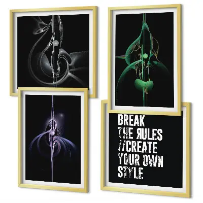 Multi-piece wall decor set Abstract black patterns