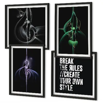 Multi-piece wall decor set Abstract black patterns