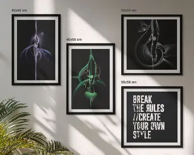 Multi-piece wall decor set Abstract black patterns