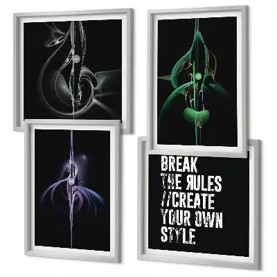 Multi-piece wall decor set Abstract black patterns