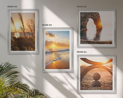 Multi-piece wall decor set Tranquil landscapes of the beach of the sun
