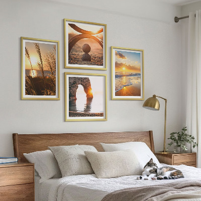 Multi-piece wall decor set Tranquil landscapes of the beach of the sun