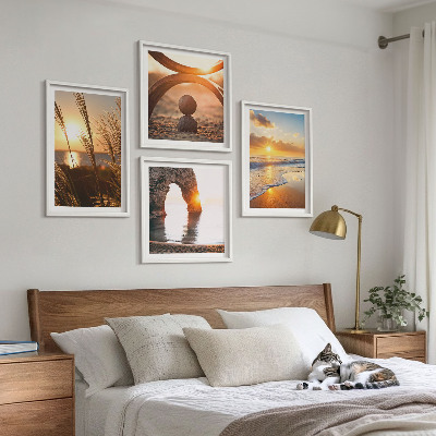 Multi-piece wall decor set Tranquil landscapes of the beach of the sun