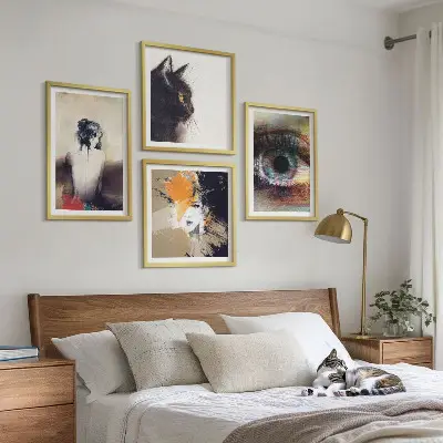 Wall art set Portrait of a woman, eye, colors, emotions