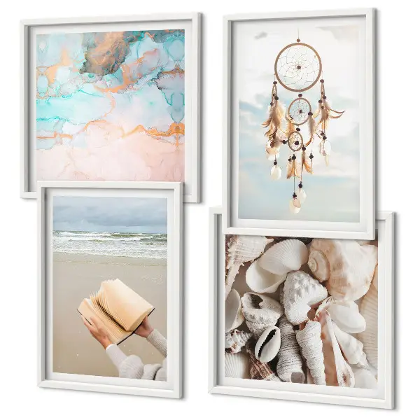 Multi-piece wall decor set boho sea shell design