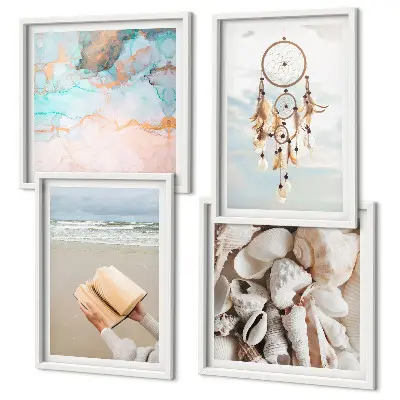 Multi-piece wall decor set boho sea shell design
