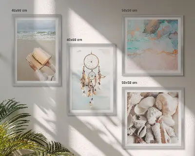 Multi-piece wall decor set boho sea shell design
