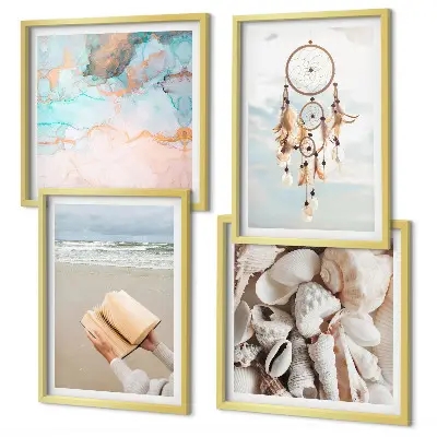 Multi-piece wall decor set boho sea shell design