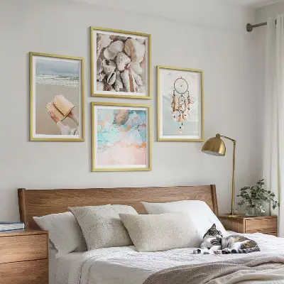Multi-piece wall decor set boho sea shell design