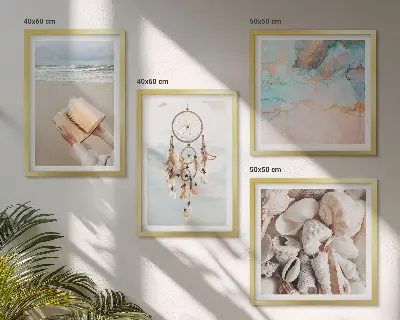 Multi-piece wall decor set boho sea shell design