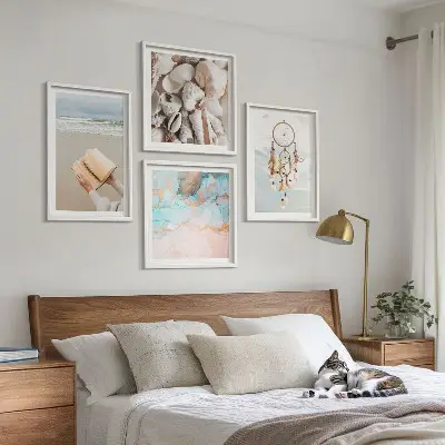 Multi-piece wall decor set boho sea shell design
