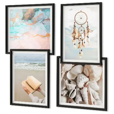 Multi-piece wall decor set boho sea shell design