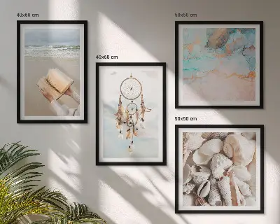 Multi-piece wall decor set boho sea shell design