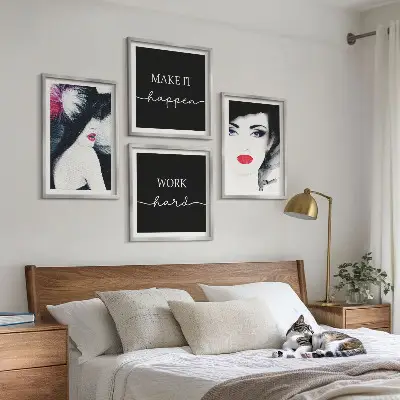 Wall art set Portraits of women with lips